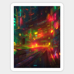 Japan Neon City Lights Sticker